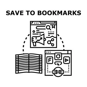Saving web content to bookmarks concept Illustrazione stock