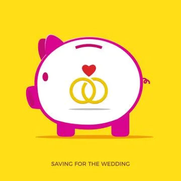 Saving for The Wedding. Isolated Vector Illustration Stock Illustration