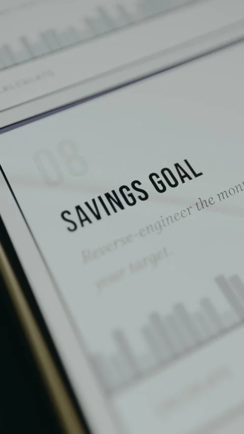 Savings goal-based strategy for managing finances Stock Footage 332920234