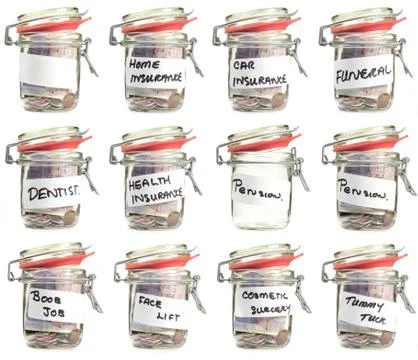 Savings jars Stock Photos