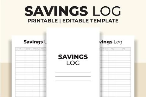 Savings Log KDP Interior Stock Illustration