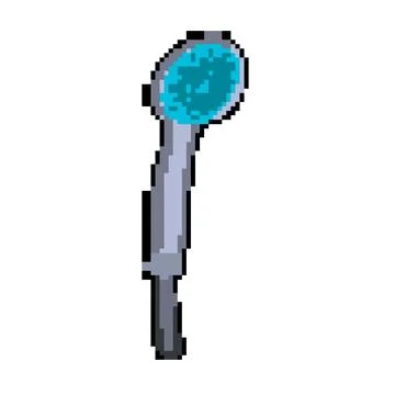 Savings low flow showerhead pixel art vector illustration Stock Illustration