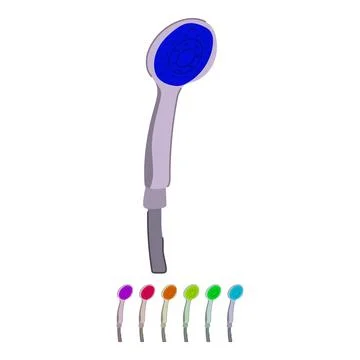 Savings low flow showerhead vector cartoon graphic Stock Illustration