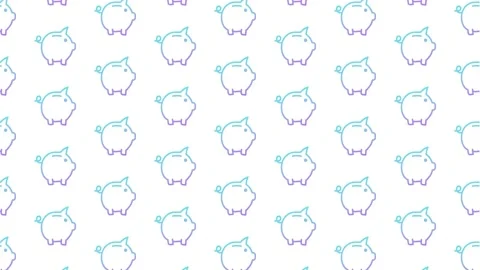 Savings Pig White Animated Loop Background 4K Stock Footage 217313441