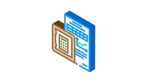 Savings plan budget planning isometric icon animation Stock Footage 327278309
