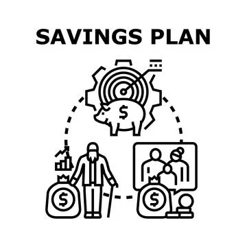 Savings plan targeting future financial security and retirement Stock Illustration