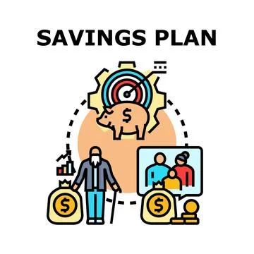 Savings plan targeting future financial security and retirement Stock Illustration