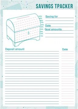Savings tracker template Stock Illustration