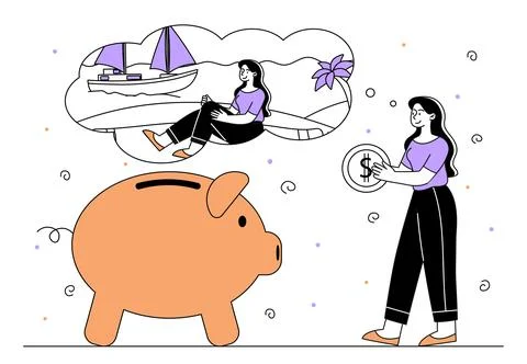 Savings for vacation vector simple Stock Illustration