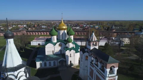 Savior Euthymius monastery in Suzdal, Russia Stock Footage 107451187