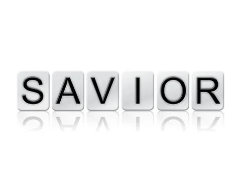 Savior Isolated Tiled Letters Concept and Theme Stock Illustration