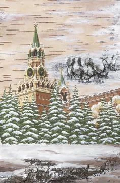 Savior tower of moscow kremlin Stock Illustration