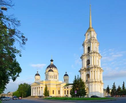 Saviour Transfiguration Cathedral (built in 1838-1851), Rybinsk, Russia Stock Photos