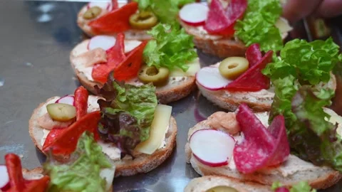 Savory canapes Stock Footage 321393304
