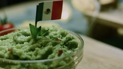 Savory closeup composition of overhead Mexican appetizer presentation 스톡 사진