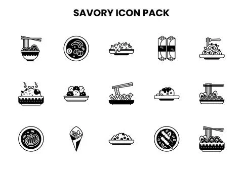 Savory DuoTone Bundle Icons Pack Illustrazione stock