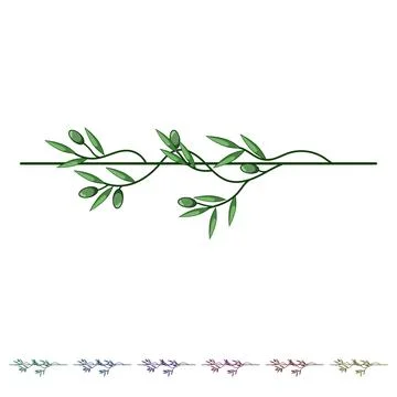Savory olive border divider cartoon vector graphic Stock Illustration