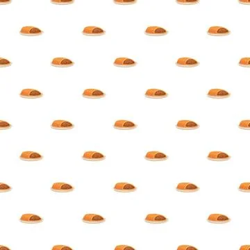 Savory pastries repeating pattern creating food background Stock Illustration