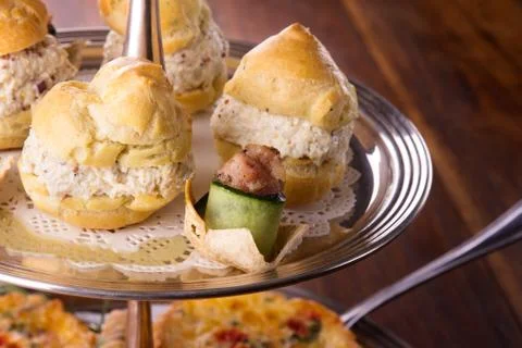 Savory pastry selection Stock Photos
