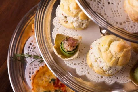 Savory pastry selection Stock Photos