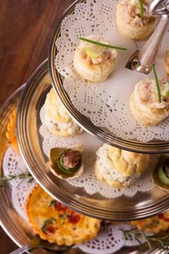 Savory pastry selection Stock Photos
