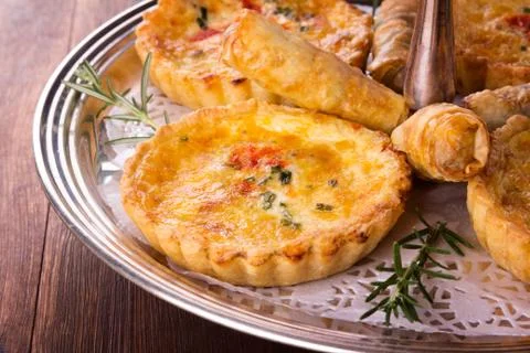 Savory pastry selection Stock Photos