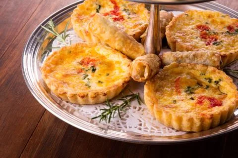 Savory pastry selection Stock Photos