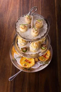 Savory pastry selection Stock Photos