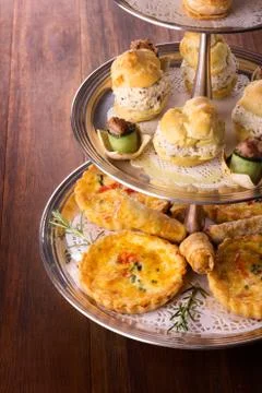 Savory pastry selection Stock Photos