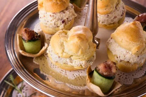 Savory pastry selection Stock Photos