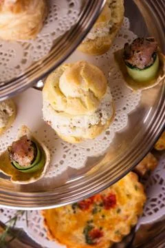 Savory pastry selection Stock Photos