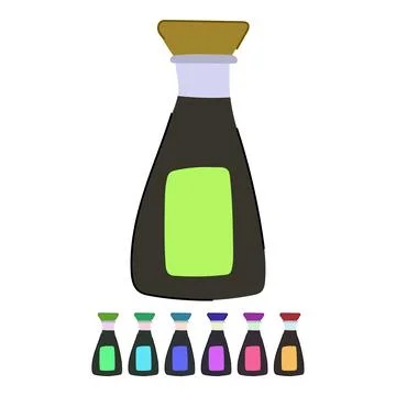 Savory soy sauce vector cartoon graphic Stock Illustration
