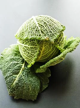 Savoy cabbage closeup Stock Photos