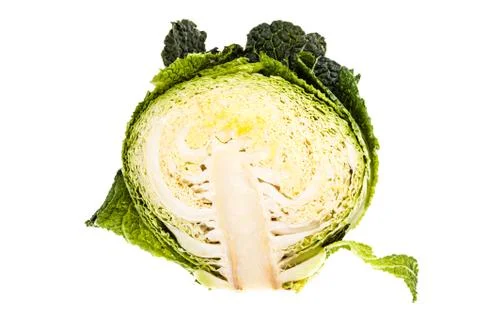 Savoy cabbage half Stock Photos