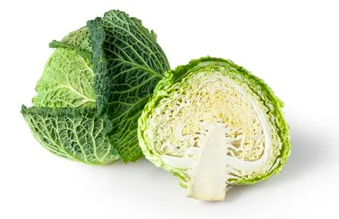 Savoy cabbage isolated Foto stock