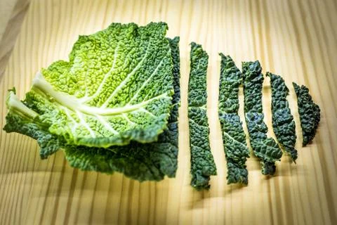 Savoy cabbage in the kitchen Stock Photos