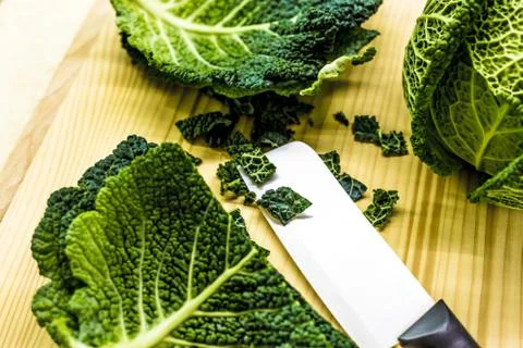 Savoy cabbage in the kitchen Фото