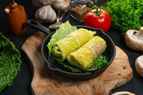 Savoy cabbage rolls. Stock Photos