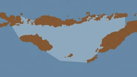 Savu Sea highlighted on a tiled pattern colored map Stockillustratie