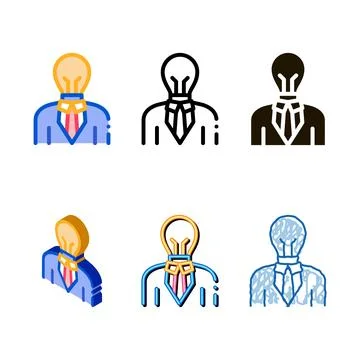 Savvy clean man icon vector outline イラスト素材