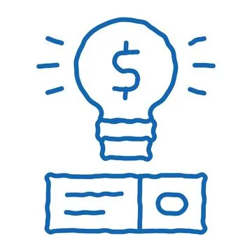 Savvy data storage solution doodle icon hand drawn illustration Stockillustratie