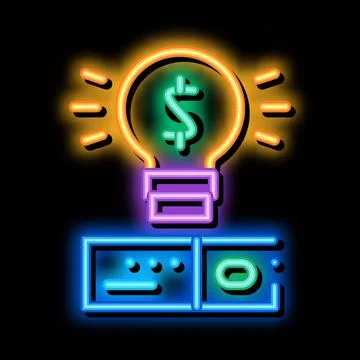 Savvy data storage solution neon glow icon illustration Stock Illustration