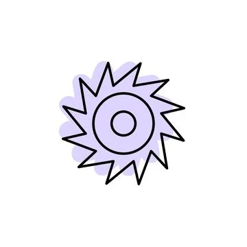 Saw, blade with color shadow vector icon in construction tools set Stock Illustration