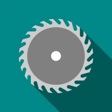 Saw blade icon, flat style Stock Illustration