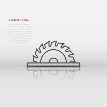 Saw blade icon in flat style. Circular machine vector illustration on white.. Stock Illustration