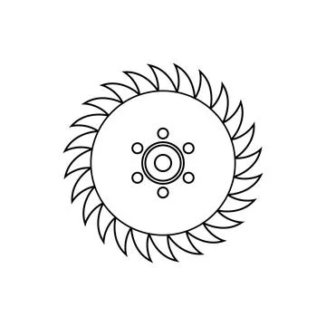 Saw blade icon Illustrazione stock
