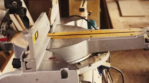 Saw cleaning with compressed air Stock Footage 63178571