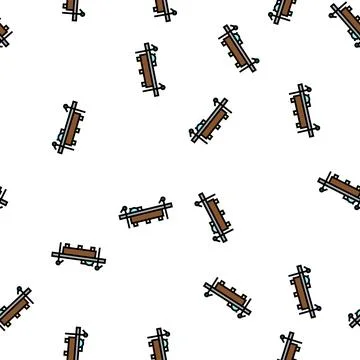 Saw for cut tree timber vector seamless pattern Illustrazione stock