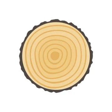 Saw cut tree trunk Stock Illustration