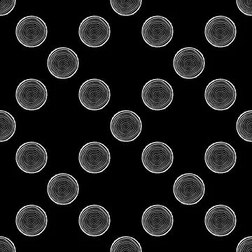 Saw cut tree trunk vector concept dark seamless pattern Stock Illustration